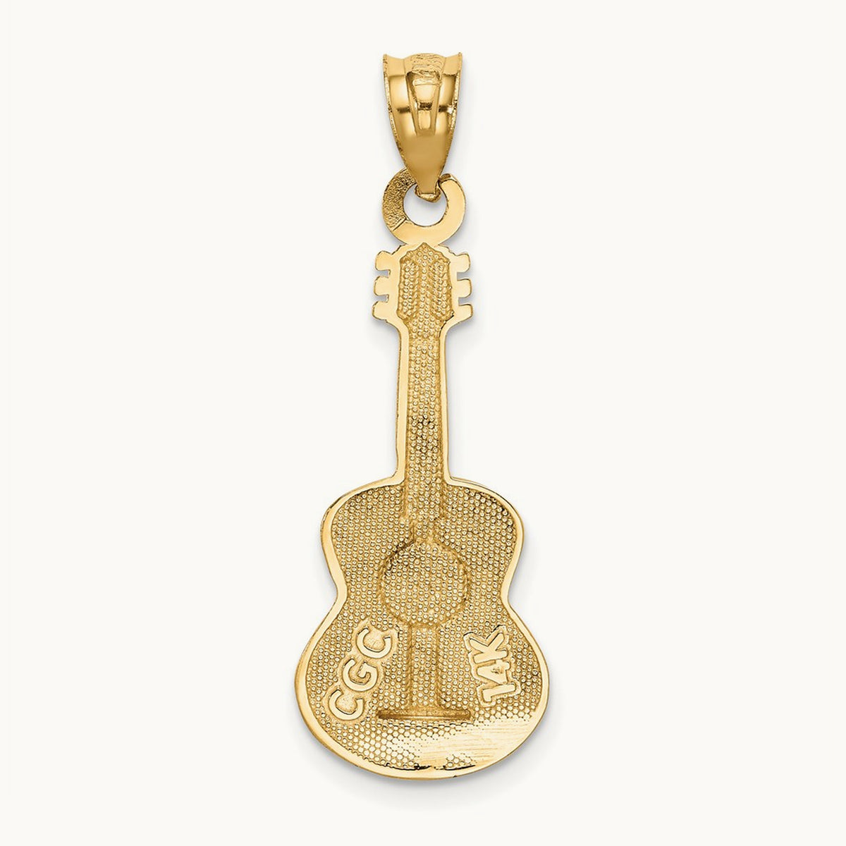Enameled Guitar Pendant, 14K