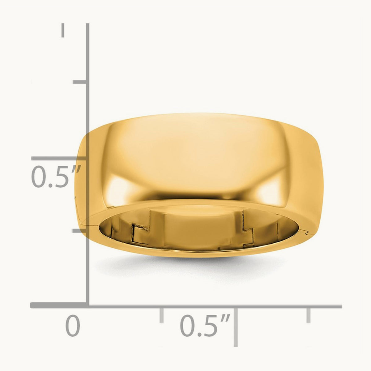 CLIQ Hinged Half Round Wedding Band, 8mm, 14K Yellow Gold