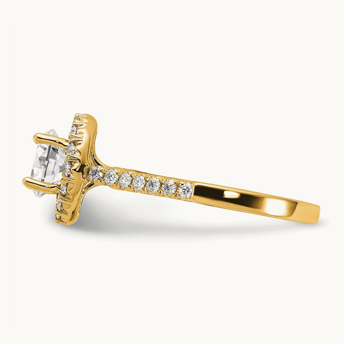 Semi-Mount Engagement Ring, 0.25-0.50 ct tw Lab-Grown Diamond — 1/2 ct (holds 1 1/2 ct center) · VS/SI (Great), 14K Yellow Gold, 7