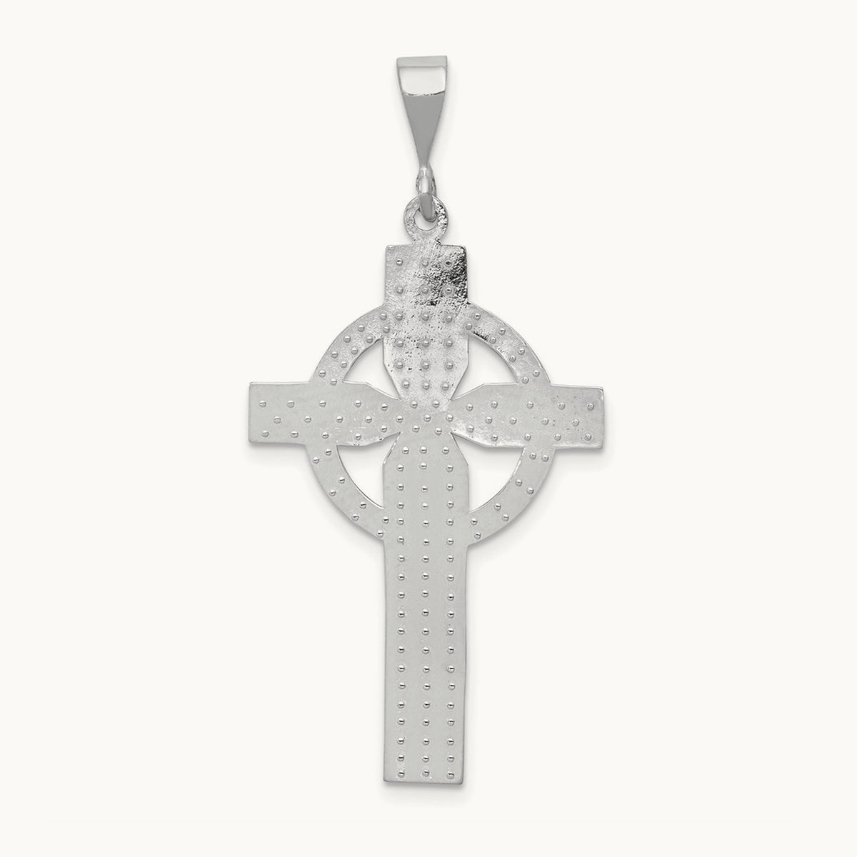 Celtic Cross Charm — 14K White Gold, 44mm