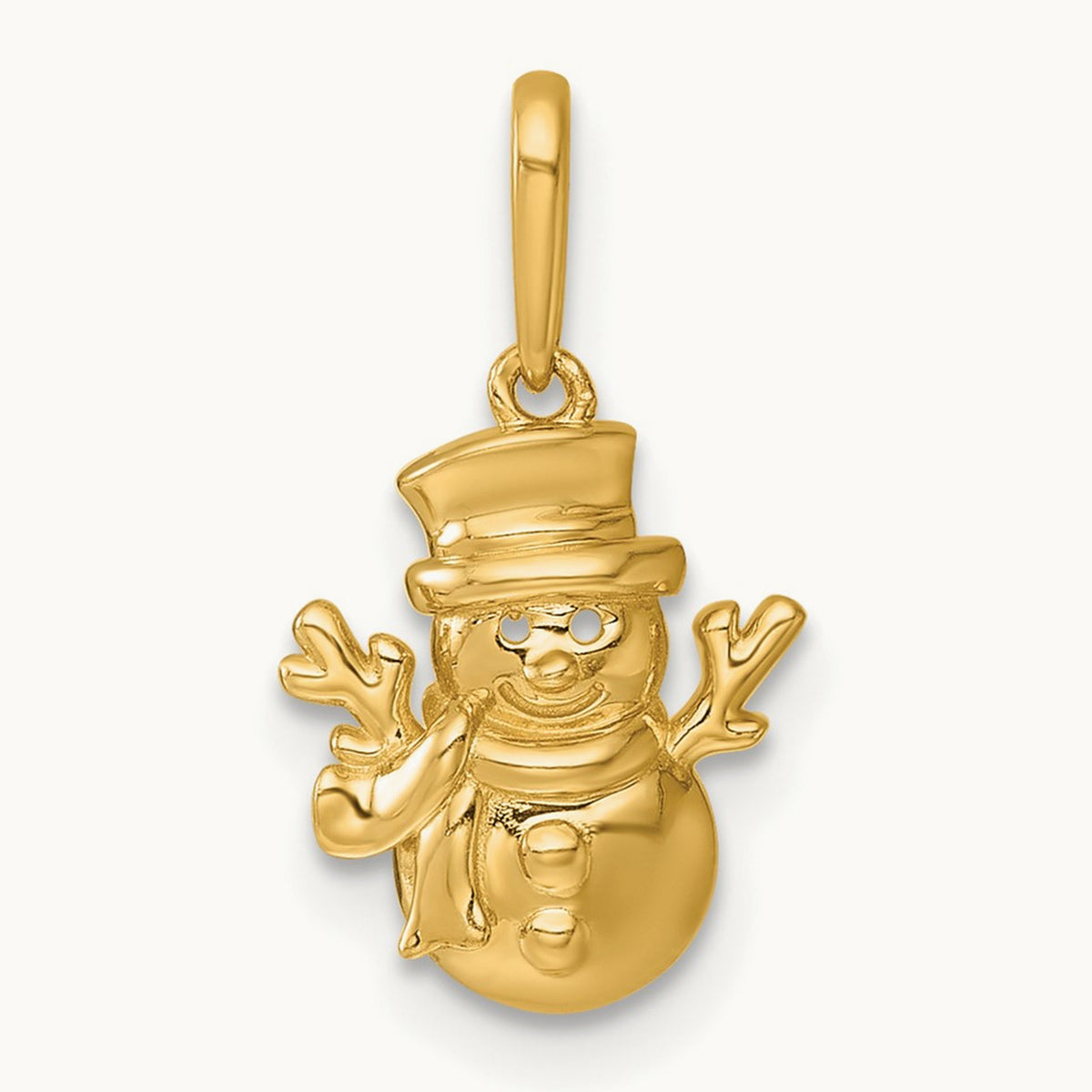 Madi K Polished Snowman Pendant, 14K