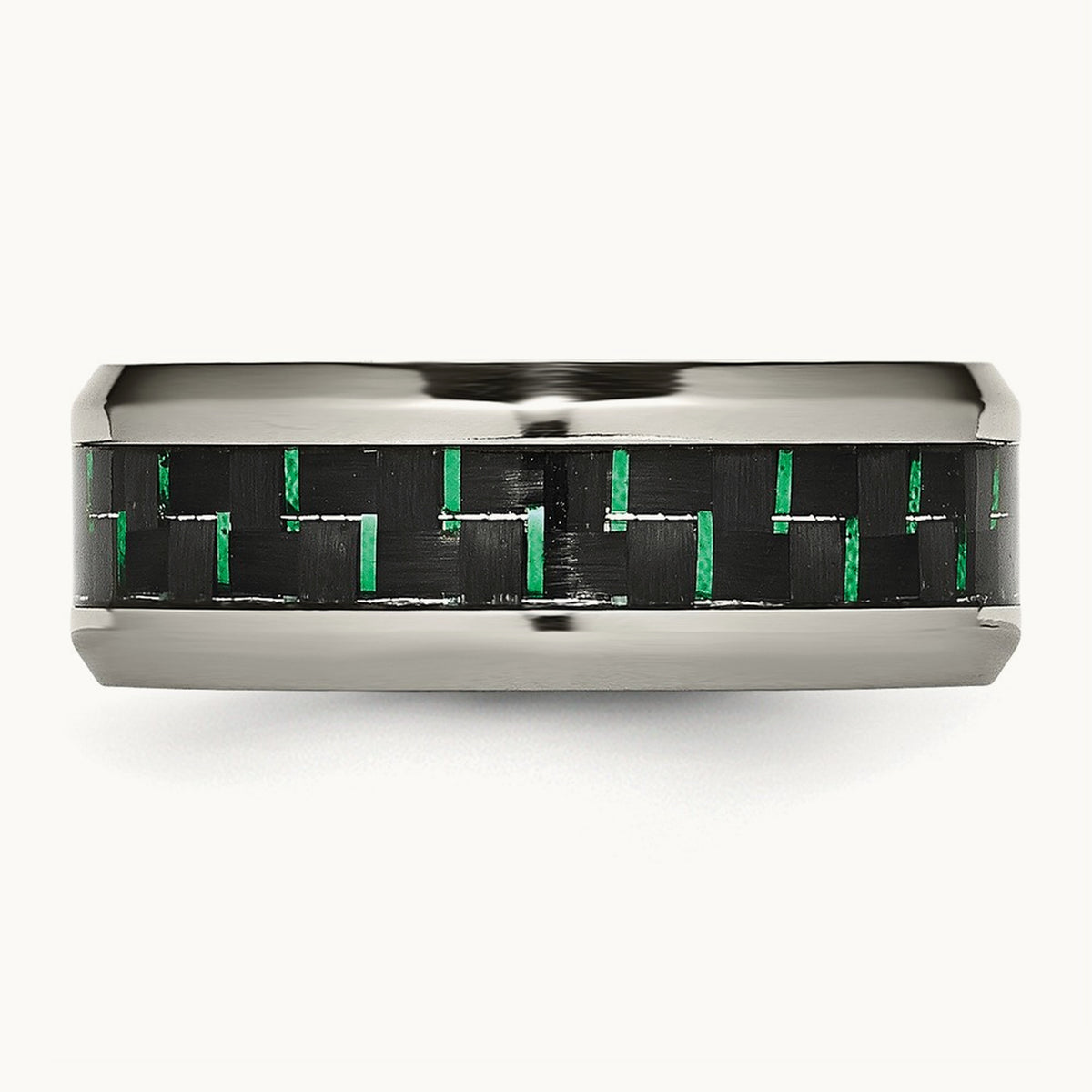 Polished with Black/Green Carbon Fiber Inlay Ring — photo set