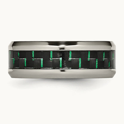 Polished with Black/Green Carbon Fiber Inlay Ring — photo set