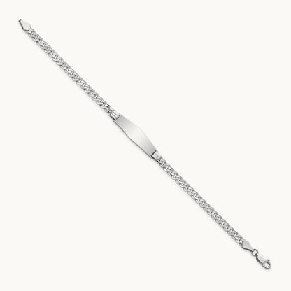 WG Soft Diamond Shape Flat Curb Link ID Bracelet, 14K