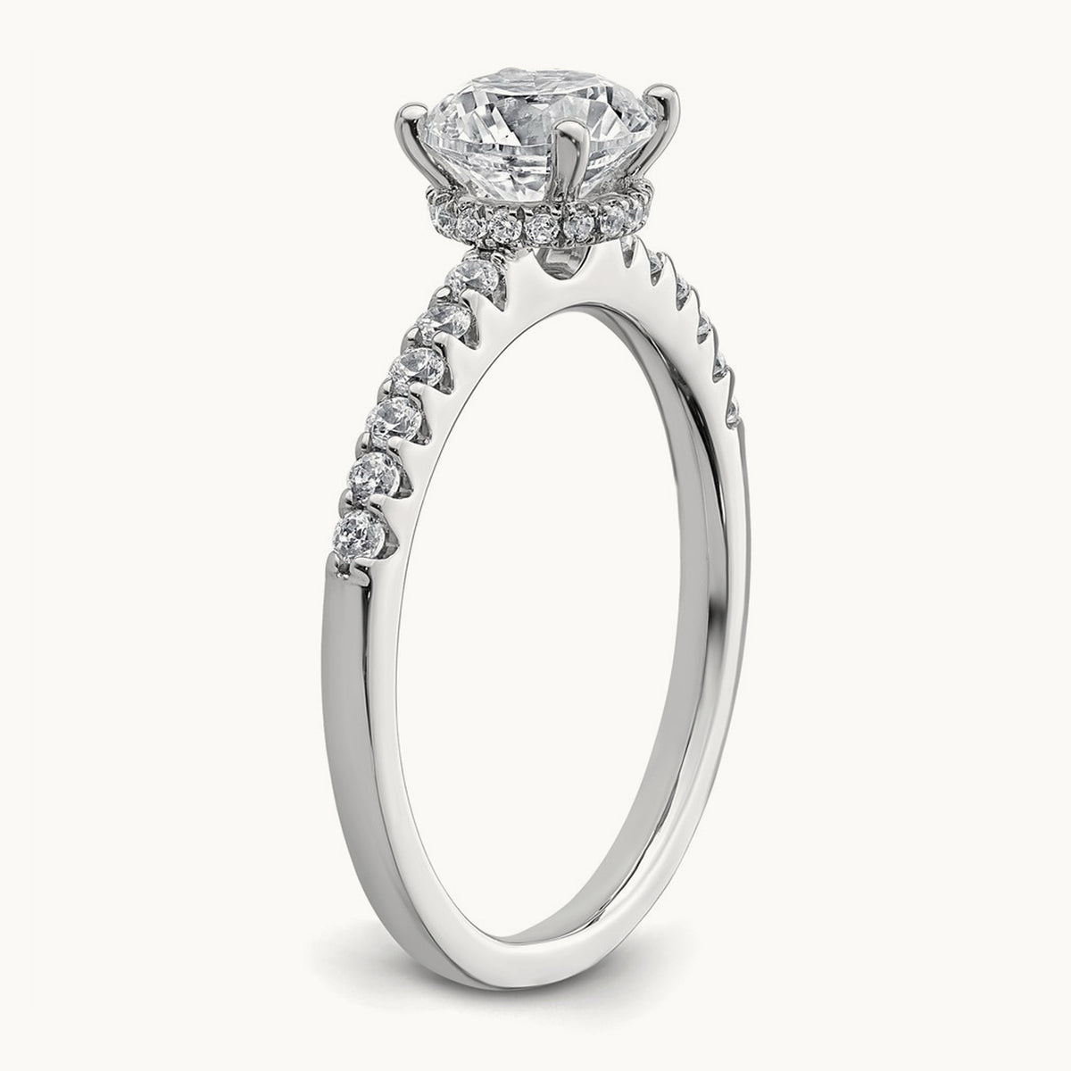 Round Engagement Ring, 1.25-2.75 ct tw Lab-Grown Diamond — 1 1/4 ct, 14K White Gold