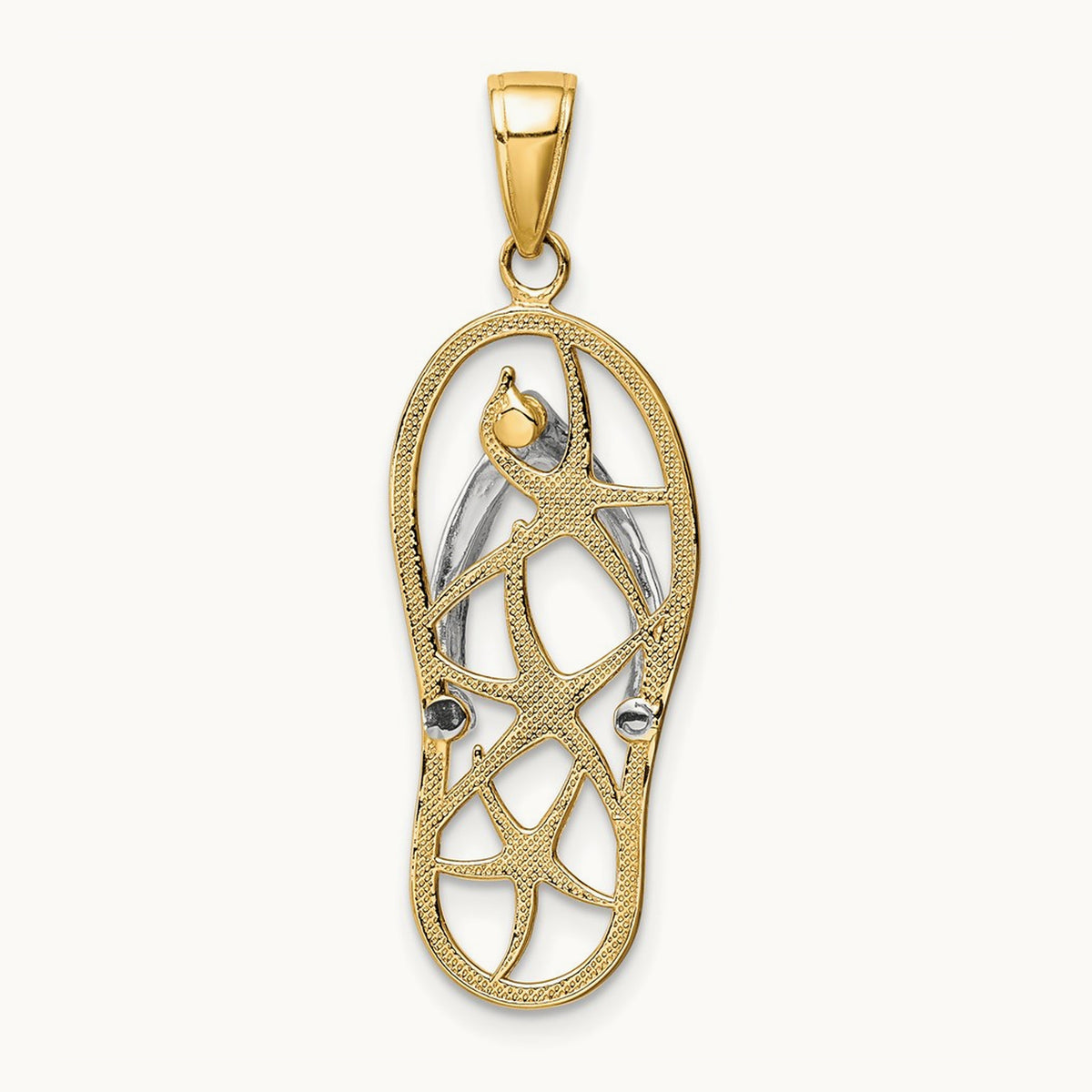 Starfish Flip-Flop Pendant, 14K Two-tone