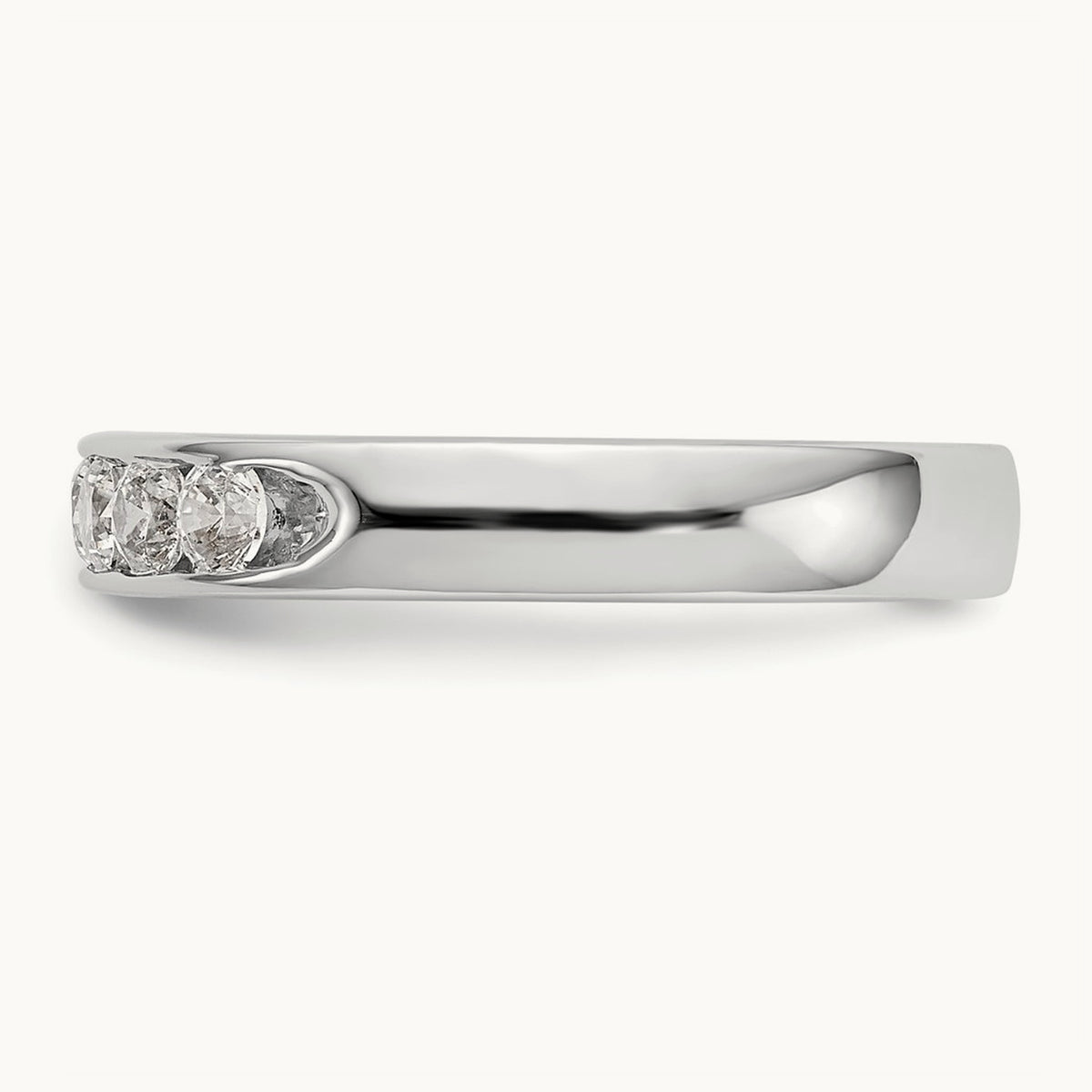 5-Stone Diamond Channel Band, 14K White Gold