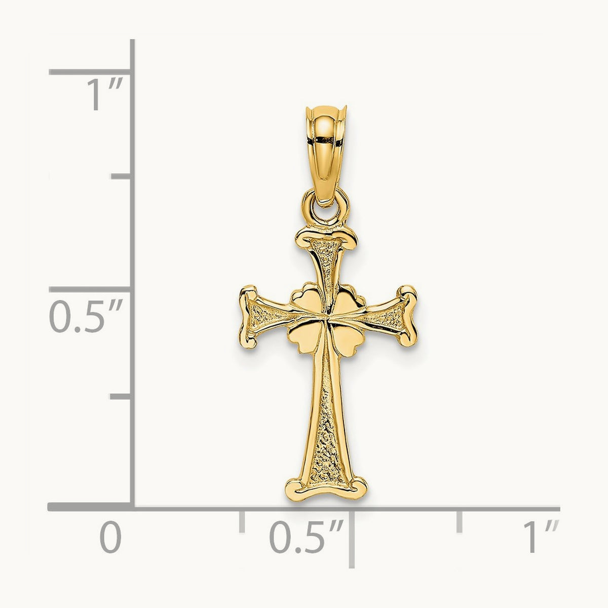 4-Leaf Clover Cross Charm, 14K