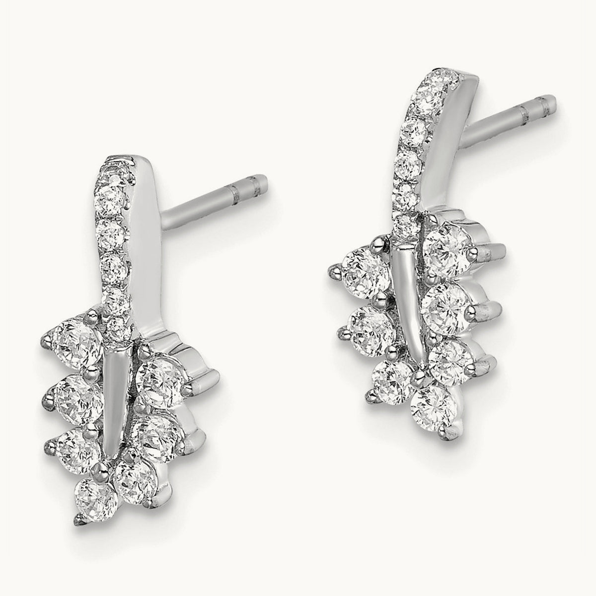 Leaf Post Earrings, 0.50 ct tw Lab-Grown Diamond