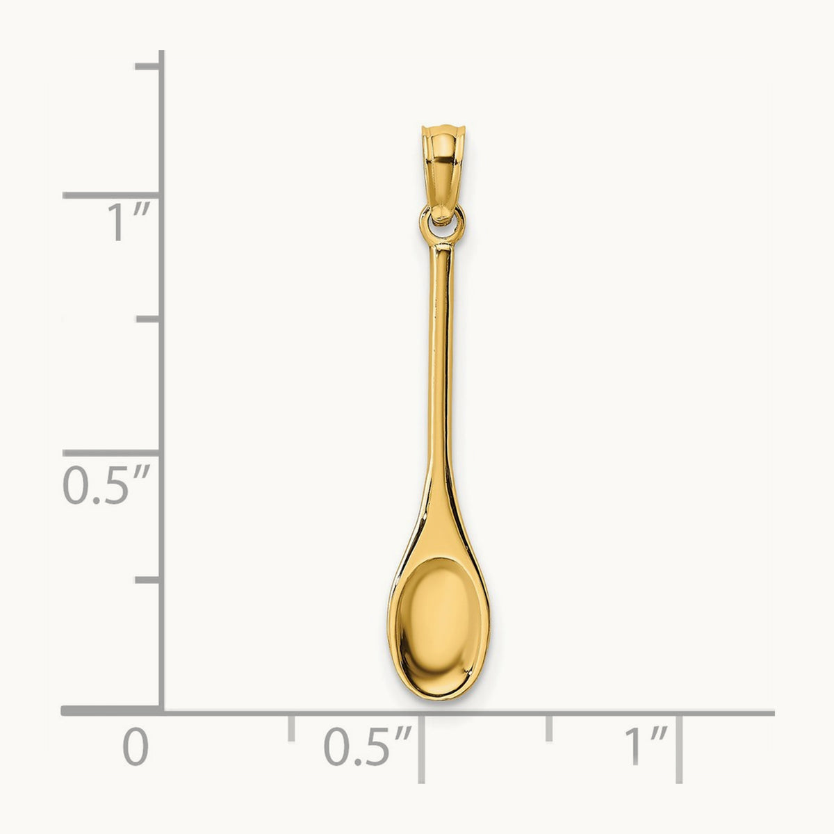 Polished 3-D Spoon Charm, 14K