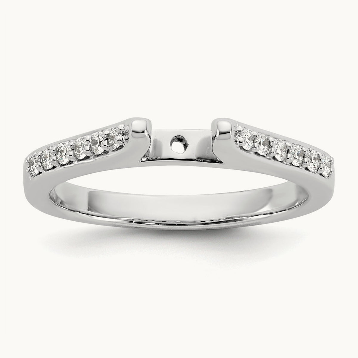 Semi-Mount Peg Engagement Ring, 0.15-0.25 ct tw Lab-Grown Diamond — 1/6 ct, Standard, 14K White Gold