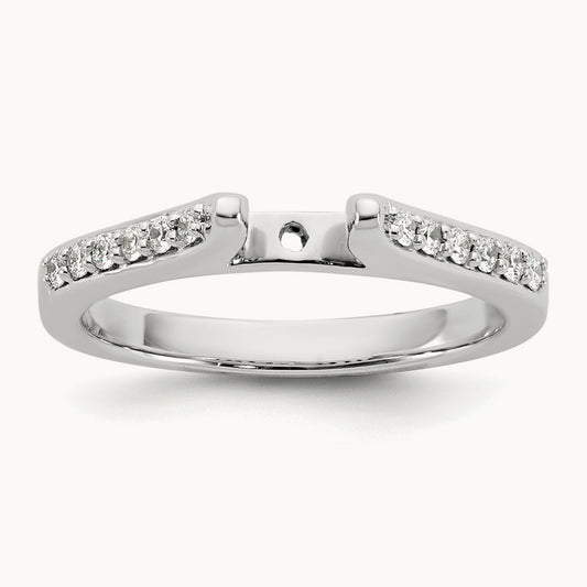 Semi-Mount Peg Engagement Ring, 0.15-0.25 ct tw Lab-Grown Diamond — 1/6 ct, Standard, 14K White Gold