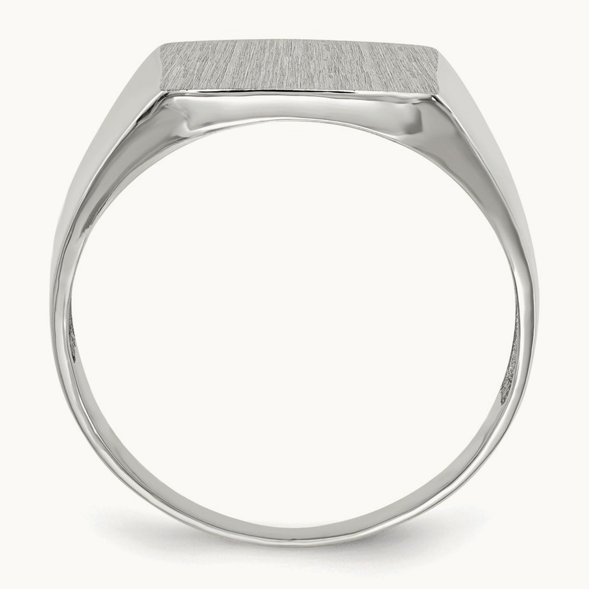 13.0x13. Closed Back Signet Ring, 0mm, 14K White Gold