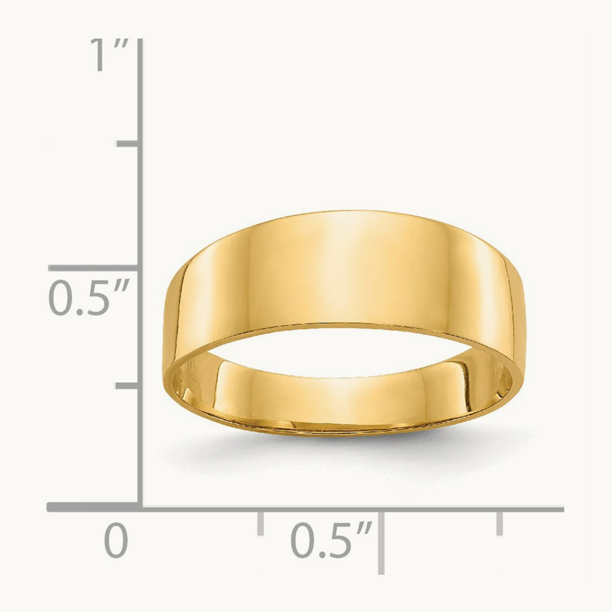 3- Flat-top Tapered Cigar Band Ring, 6mm, 14K