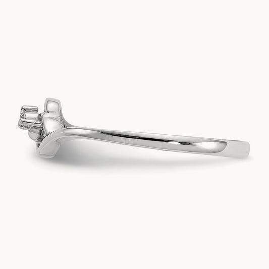 AA Diamond Heart Ring, 14K White Gold