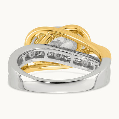 14ktt Certified Oval Center Lab Grown Diamond VS+ F+ Ring
