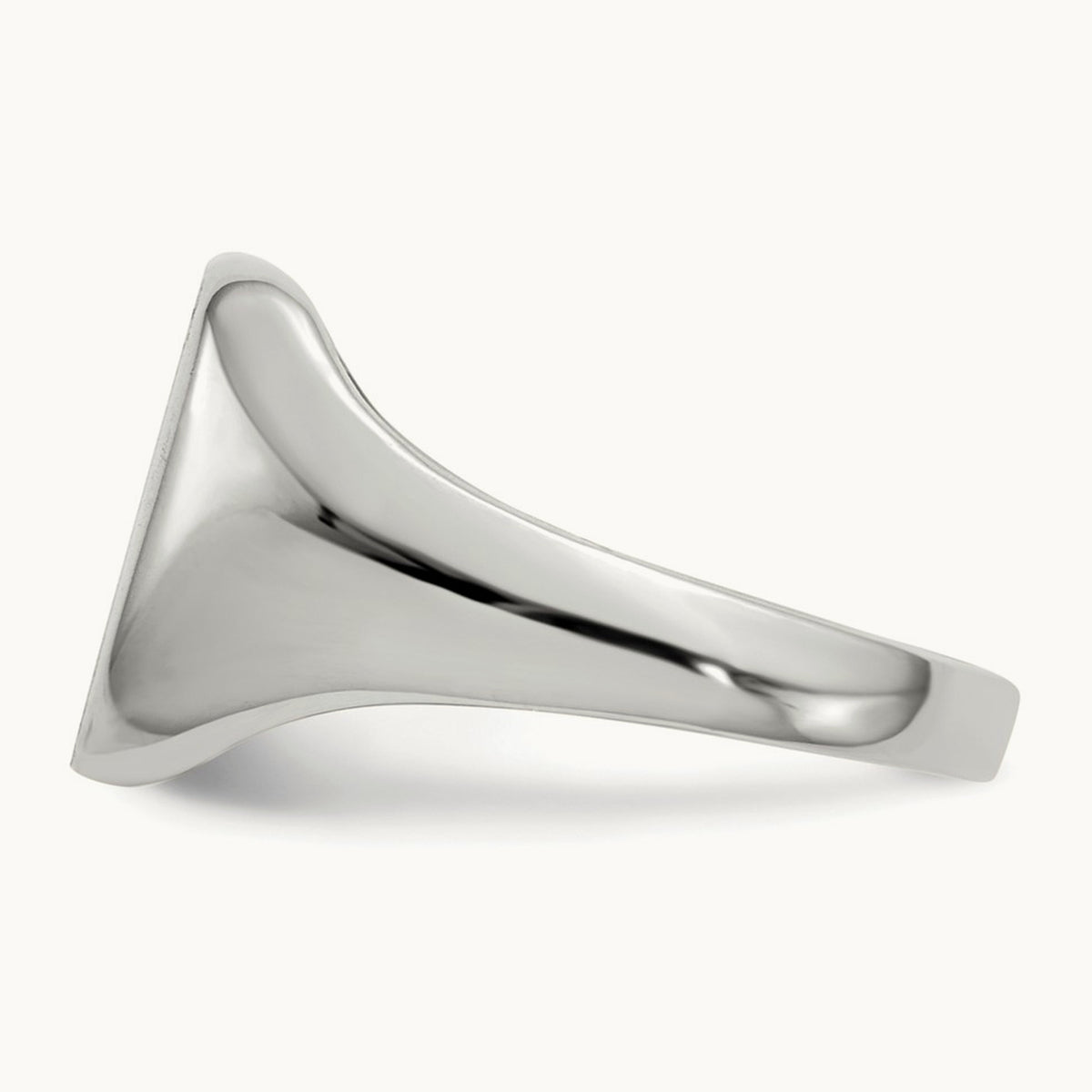 10.5x11. Closed Back Signet Ring, 0mm, 14K White Gold