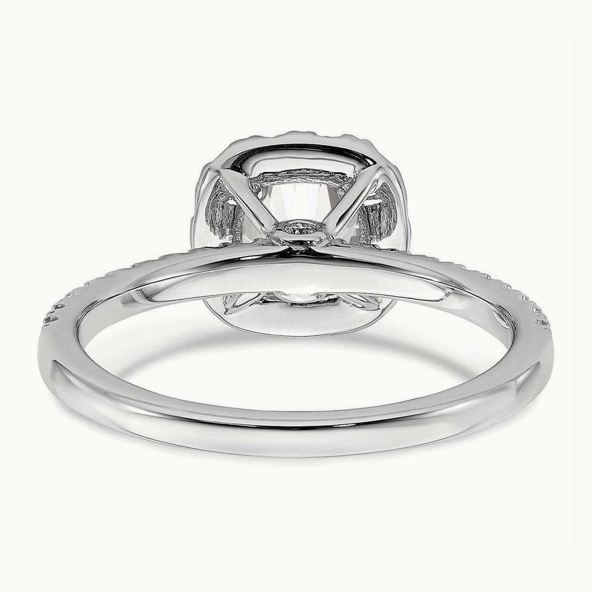 Round Halo Engagement Ring, 0.75-1.00 ct tw Lab-Grown Diamond — 1 ct, 14K White Gold