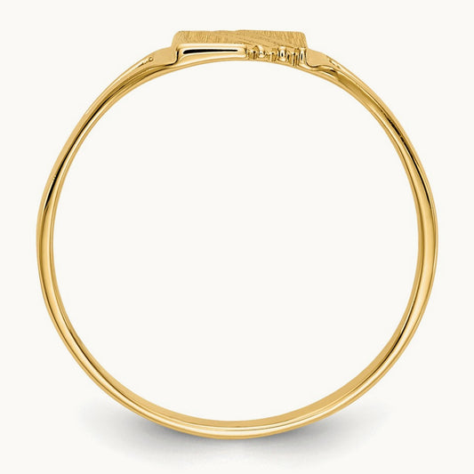 Childs Polished & Satin Ring, 14K