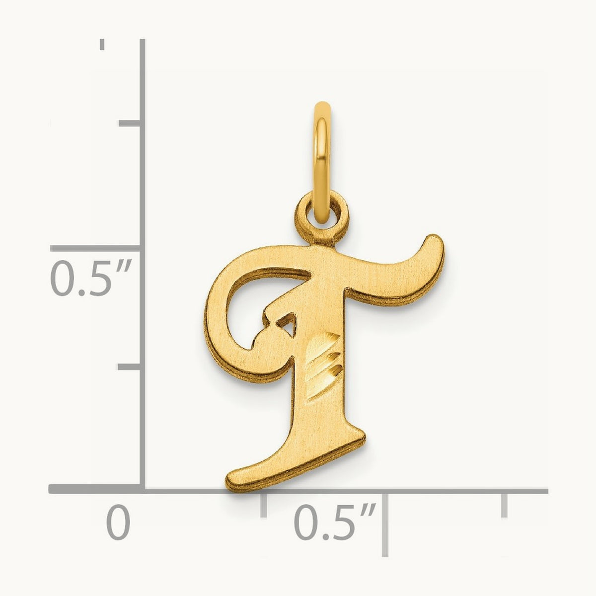 Diamond-cut Initial Charm — 14K Yellow Gold, T