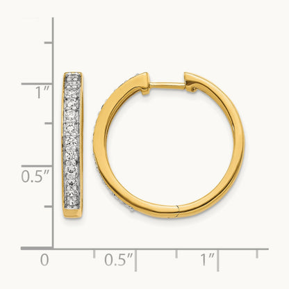 Diamond Hinged Hoop Earrings, 14K