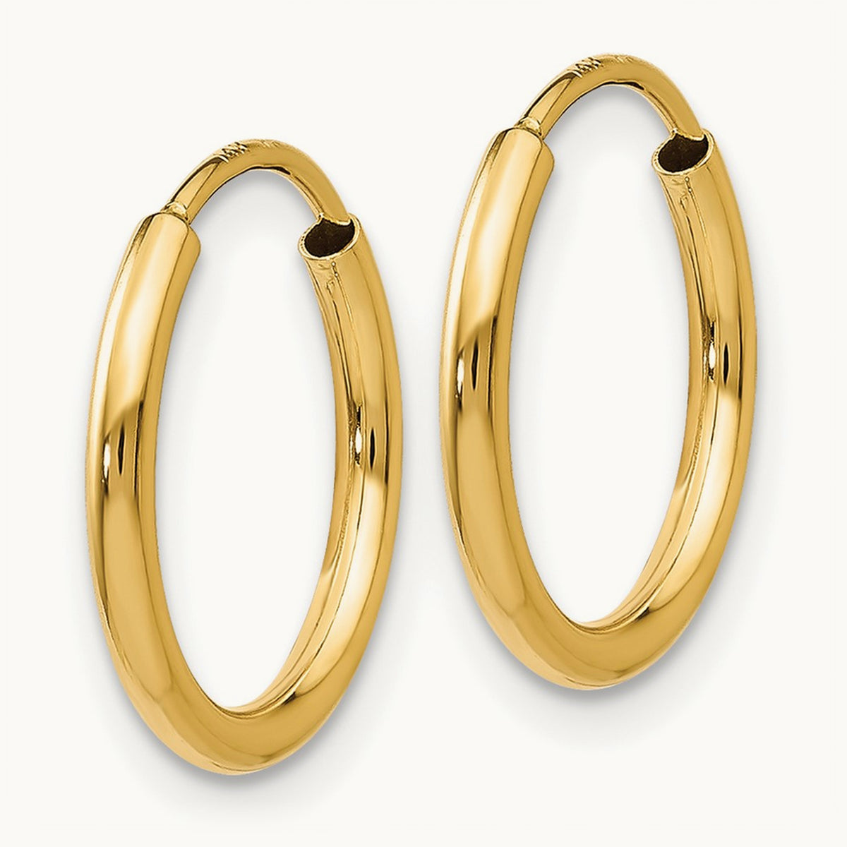 Polished Round Endless Hoop Earrings, 14K