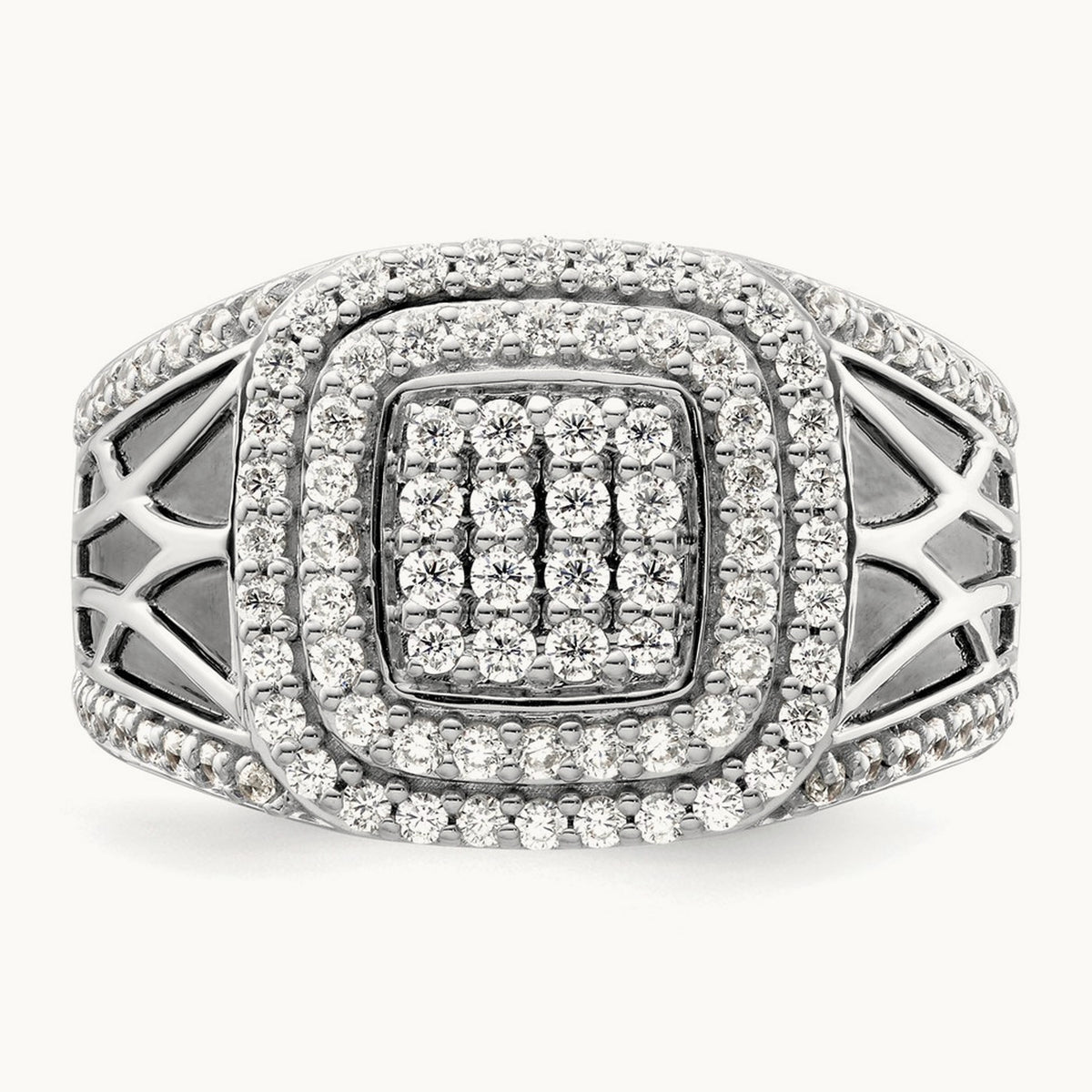 Side Design Men's Ring, 1.00 ct tw Lab-Grown Diamond