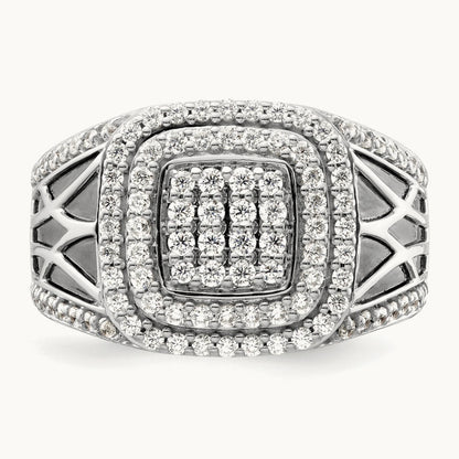 Side Design Men's Ring, 1.00 ct tw Lab-Grown Diamond