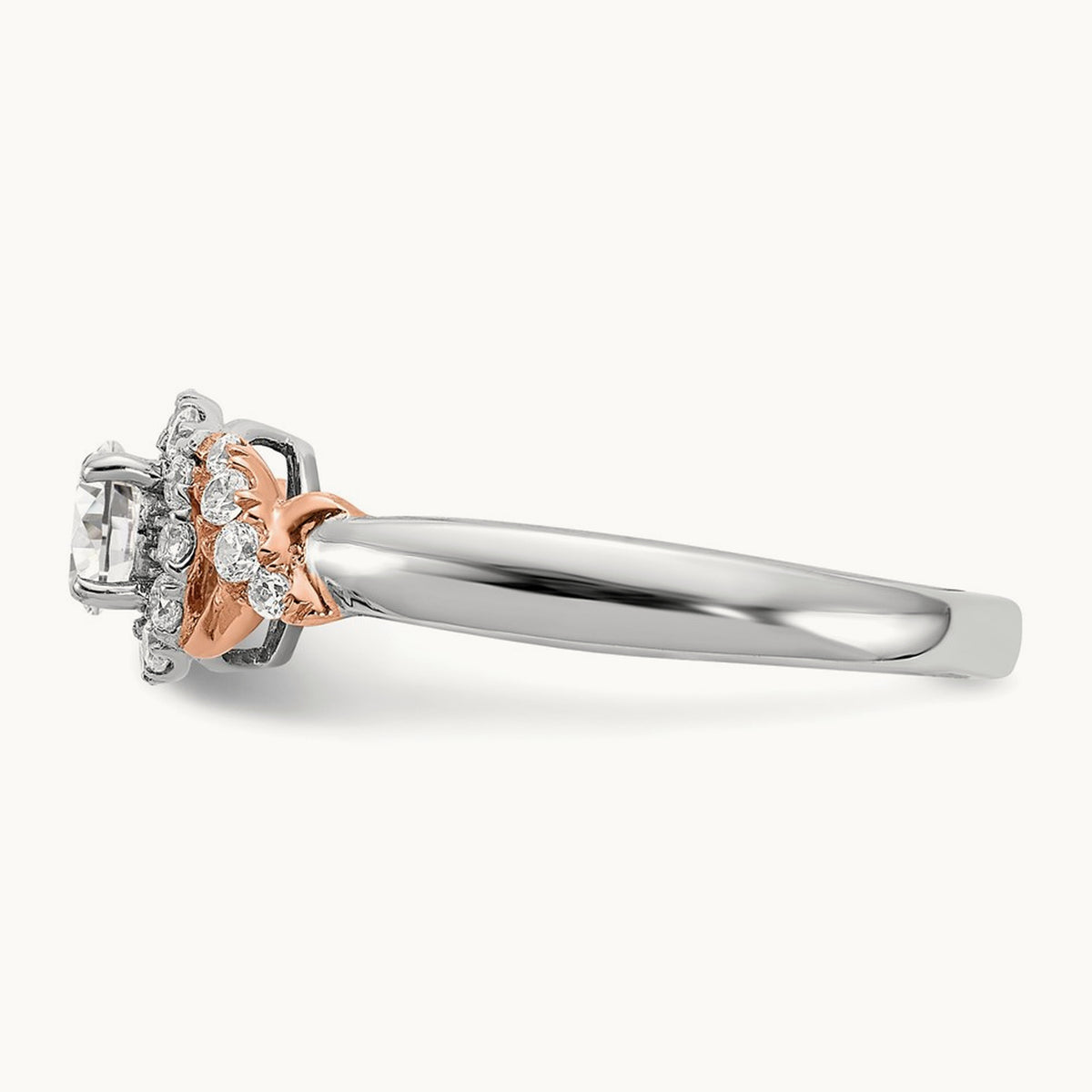 And Rose Gold Semi-Mount Engagement Ring, 0.25 ct tw