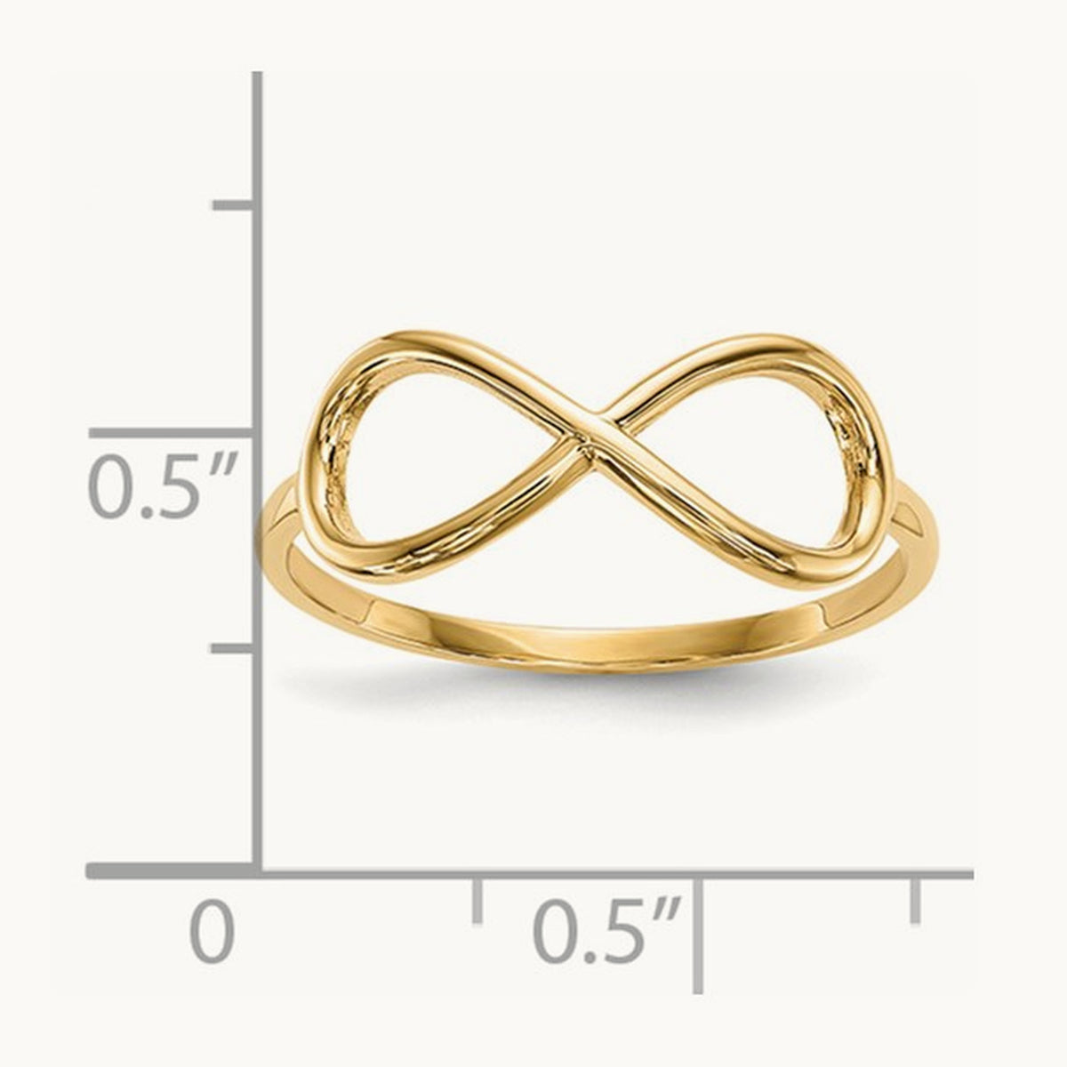 Polished Infinity Ring, 14K Gold