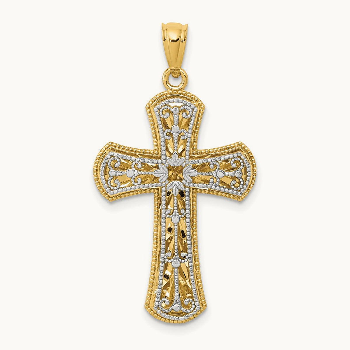 Polished 2 Level Cross Pendant — 35.25mm