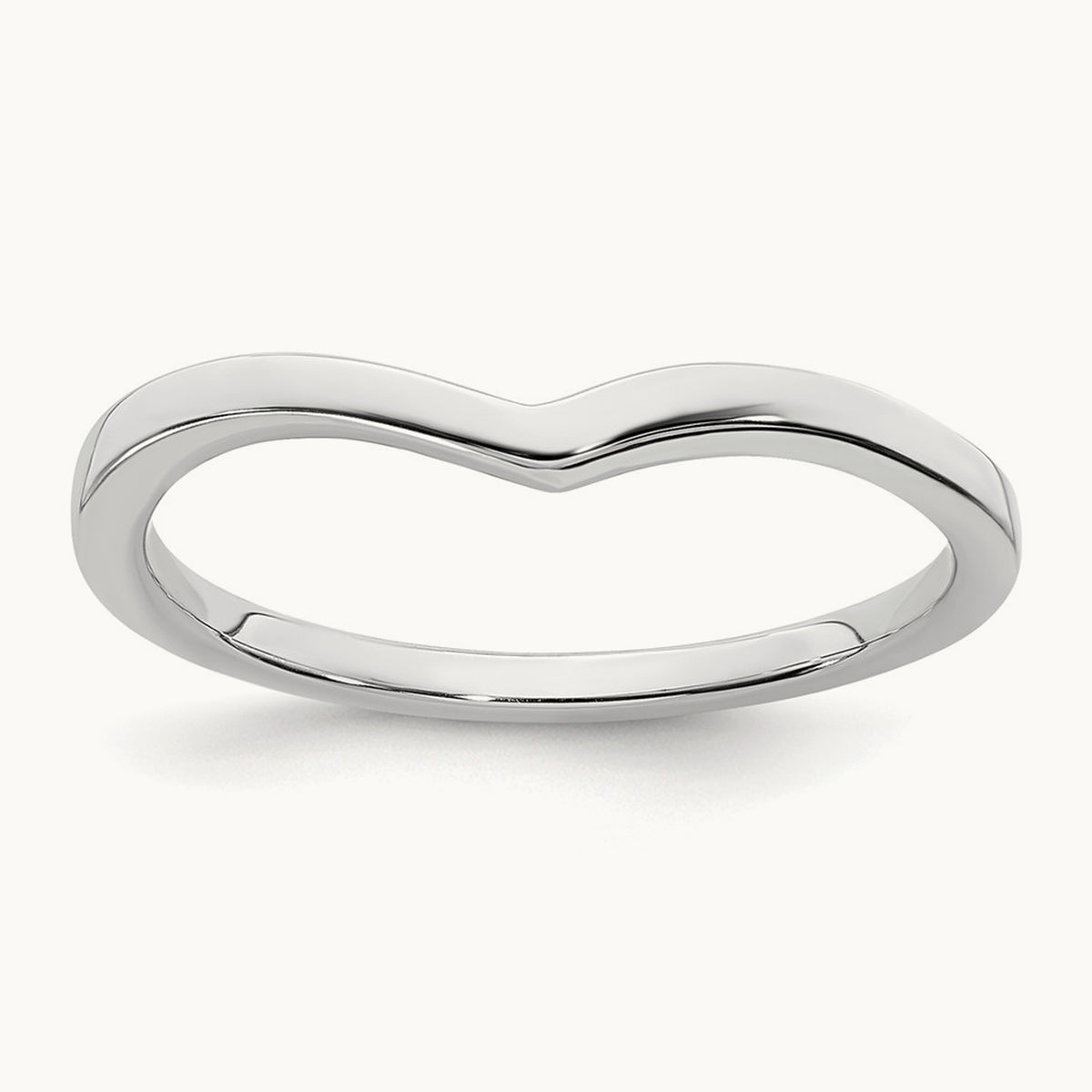 Contoured Band, 14K White Gold
