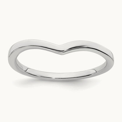 Contoured Band, 14K White Gold