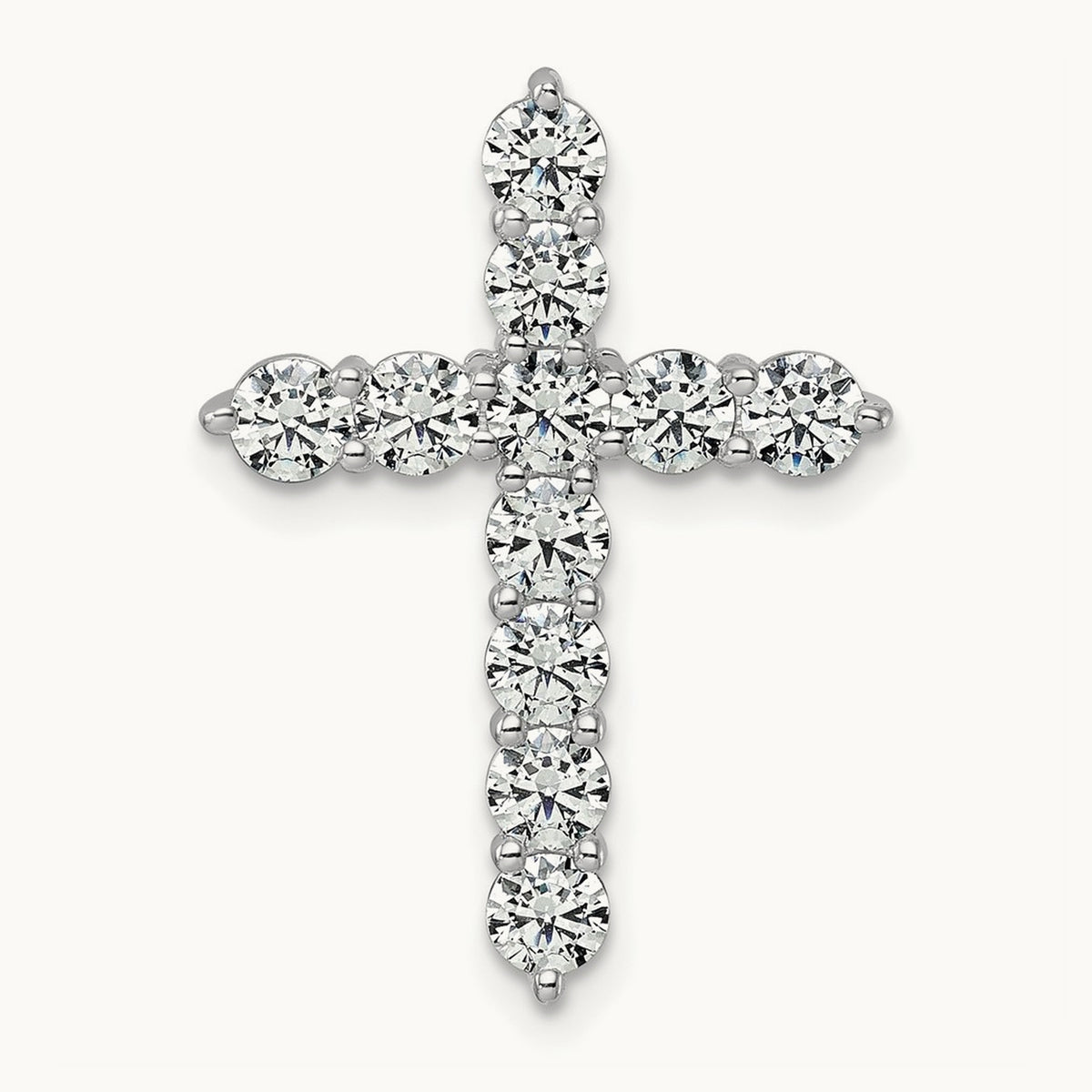 Cross Chain Slide Pendant, 2.00 ct tw Lab-Grown Diamond — 14K White Gold