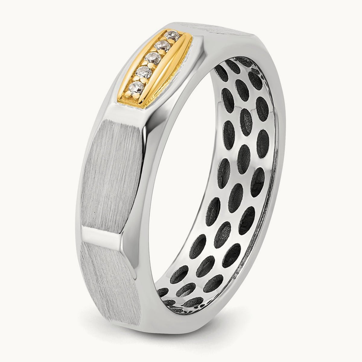 14ktt IB Goodman Mens Satin Complete 1/20ct Diamond Ring