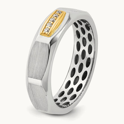 14ktt IB Goodman Mens Satin Complete 1/20ct Diamond Ring