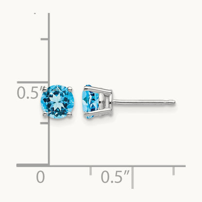 Round Earring Mounting, 5mm, 14K White Gold
