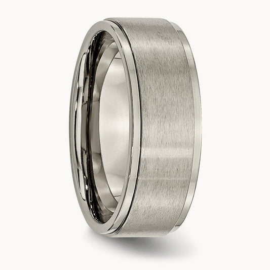 Brushed Center Ridged Edge Band — photo set