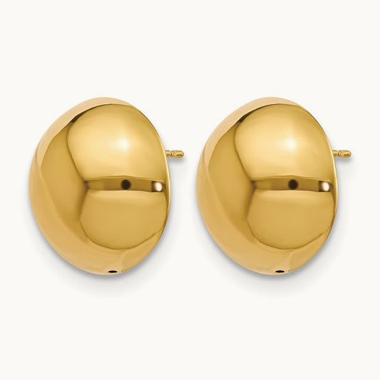 Polished Hollow Domed Post Earrings, 14K — Leslie's