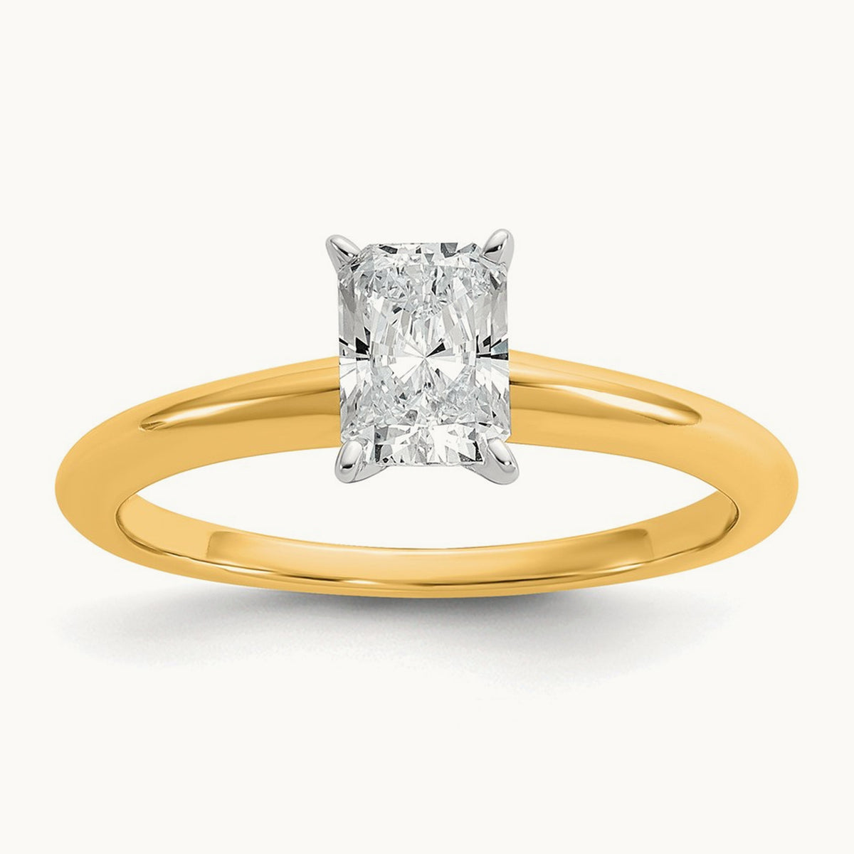 Radiant Solitaire Engagement Ring, 0.50-5.00 ct tw Lab-Grown Diamond — 3/4 ct, 14K Two-Tone