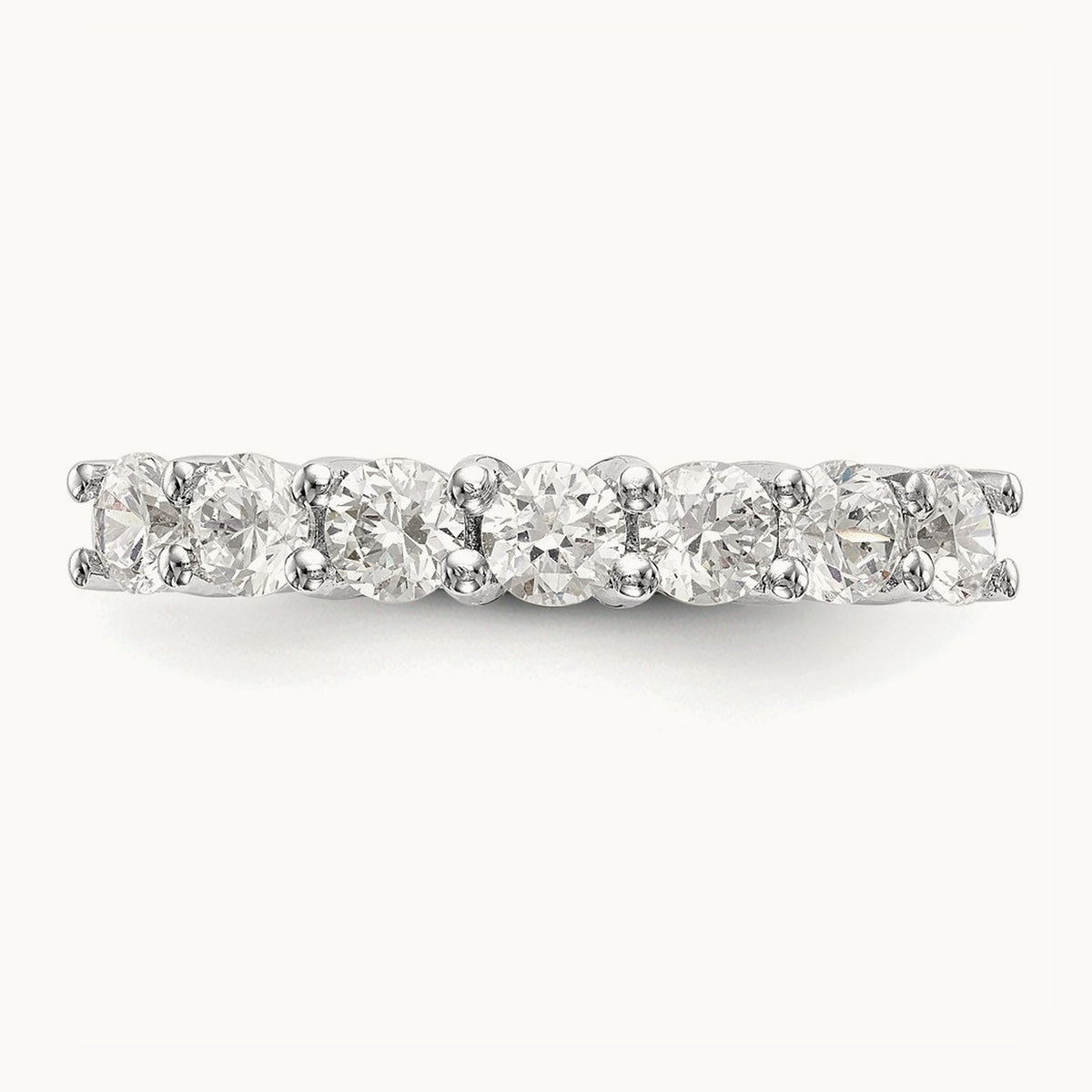 7-Stone Diamond Band, 14K White Gold