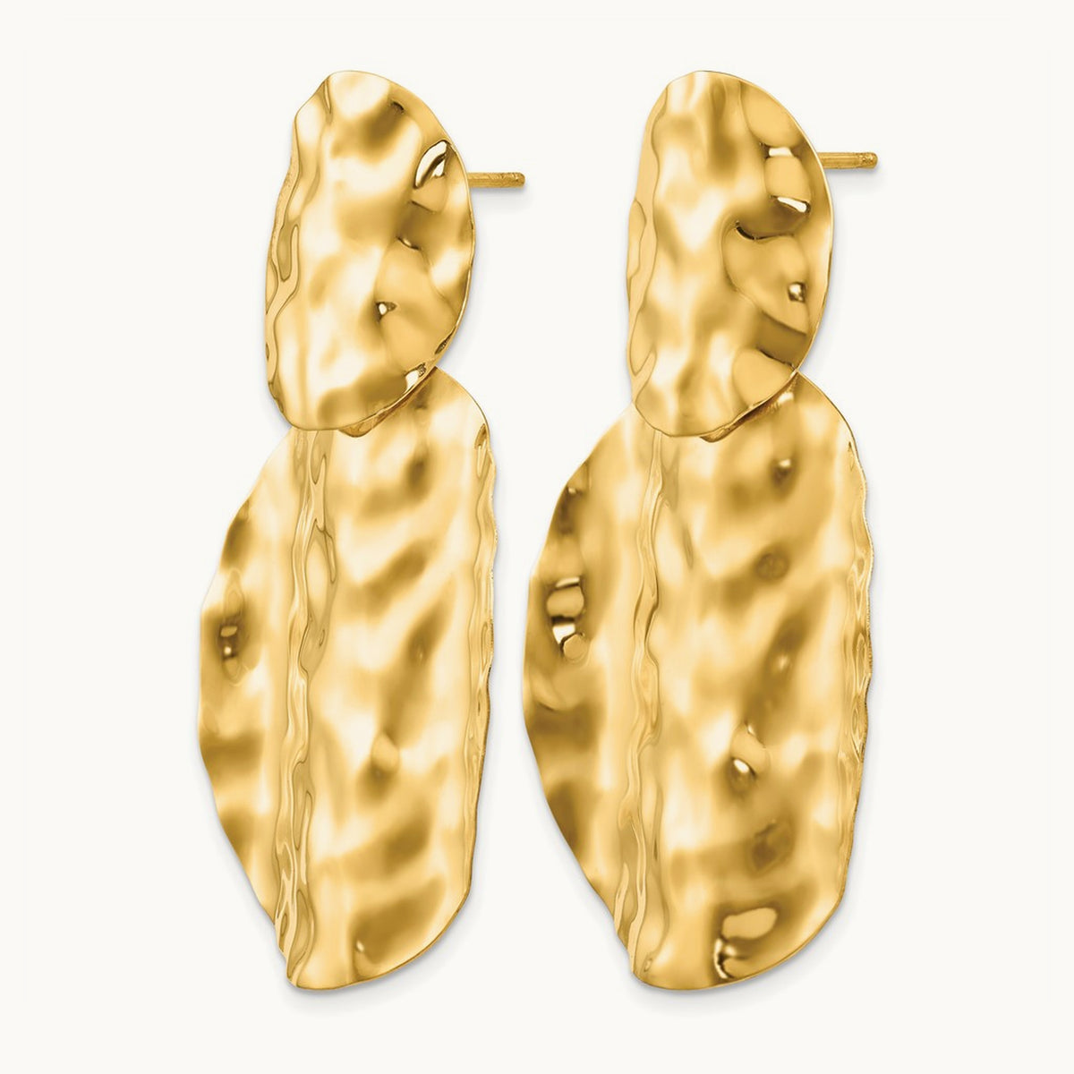Polished Hammered Dangle Earrings — photo set