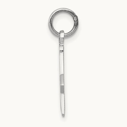 Polished & Textured Masonic Symbol Charm, 14K White Gold