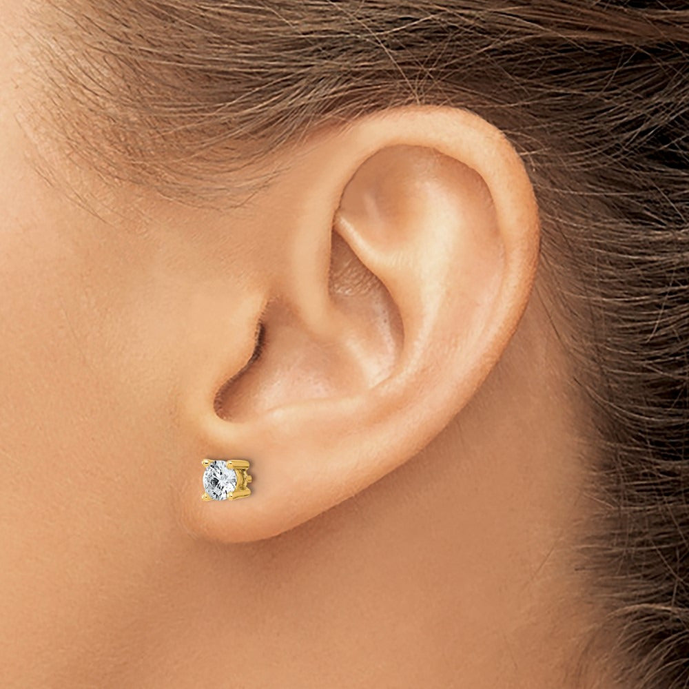 Round Heavyweight Stud Earrings, 0.10-7.00 ct tw Lab-Grown Diamond — 3/4 ct, 14K Yellow Gold