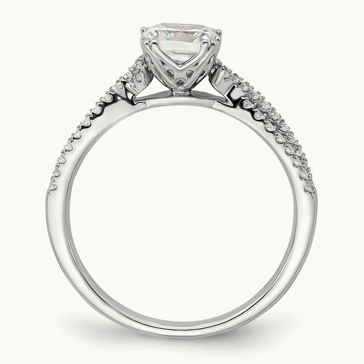 Criss-Cross Cushion Semi-Mount Engagement Ring — 3/4 ct, 7