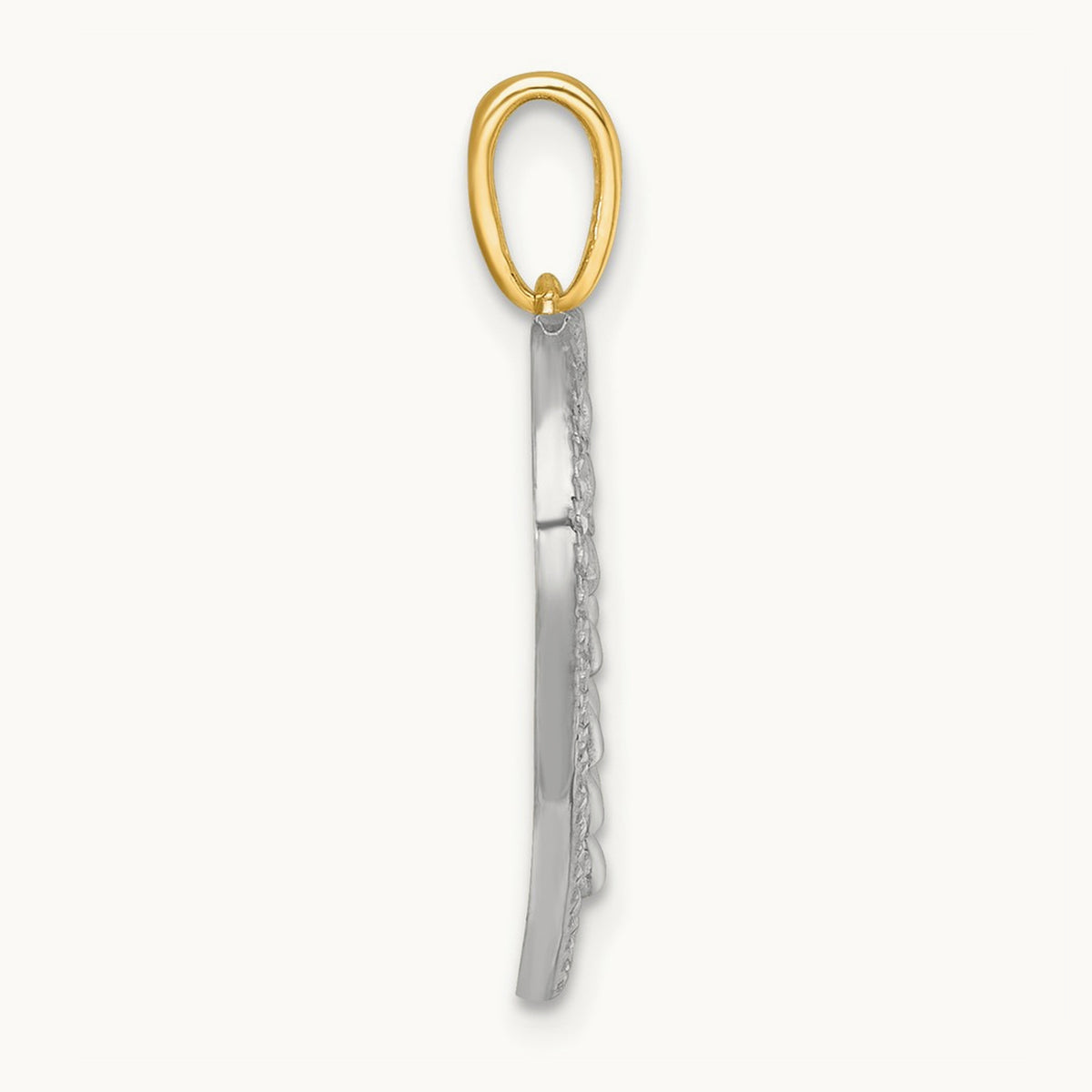 Polished Fancy Heart Charm, 14K with White Rhodium