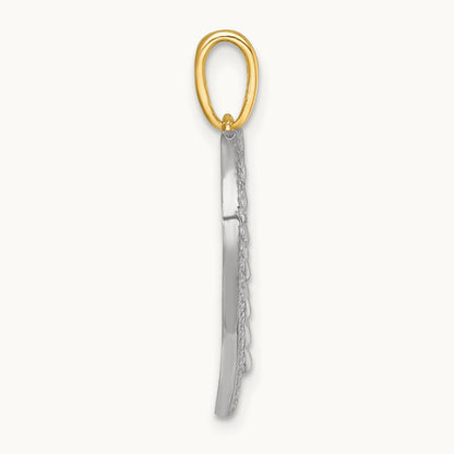 Polished Fancy Heart Charm, 14K with White Rhodium
