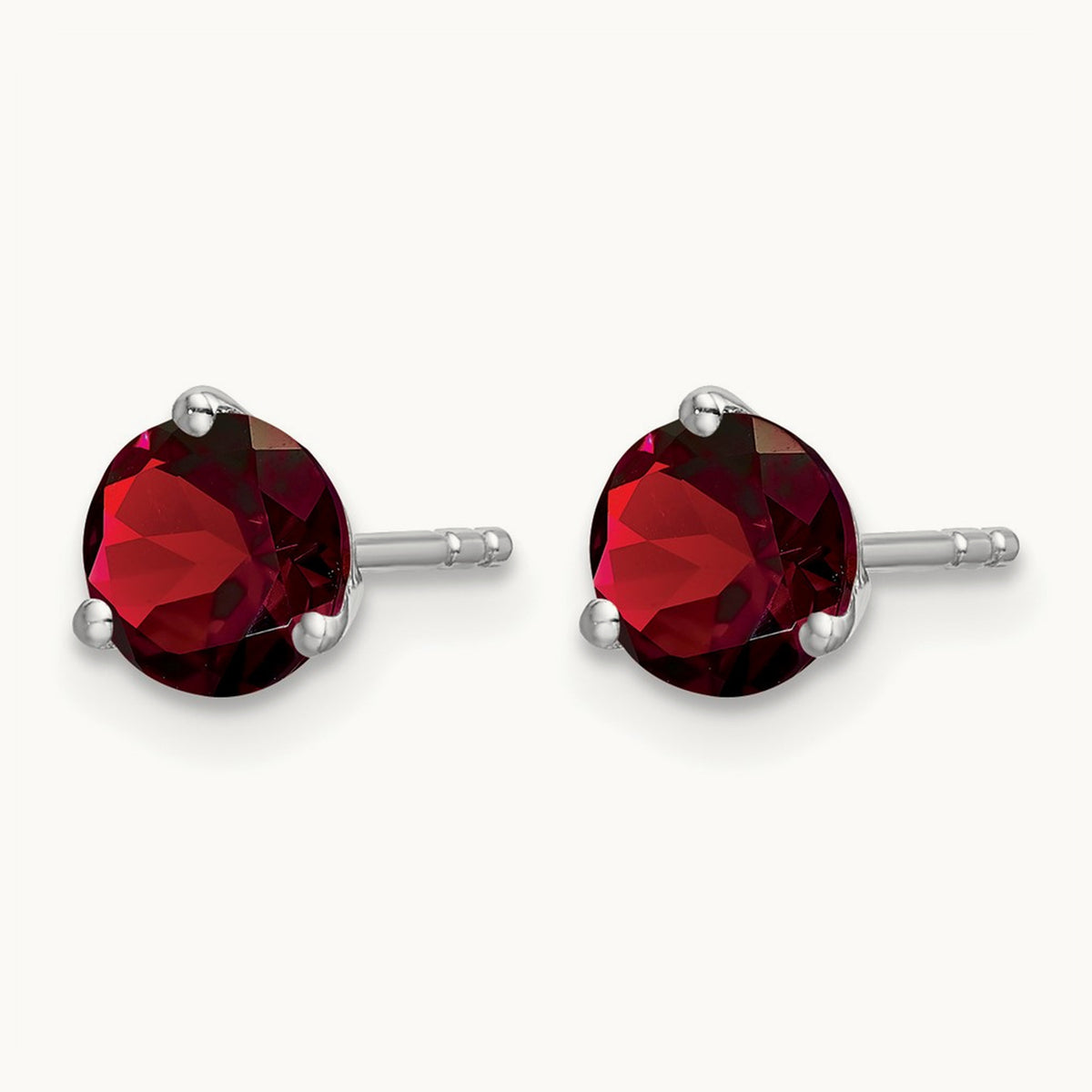 Round Garnet Earrings — 5.4mm
