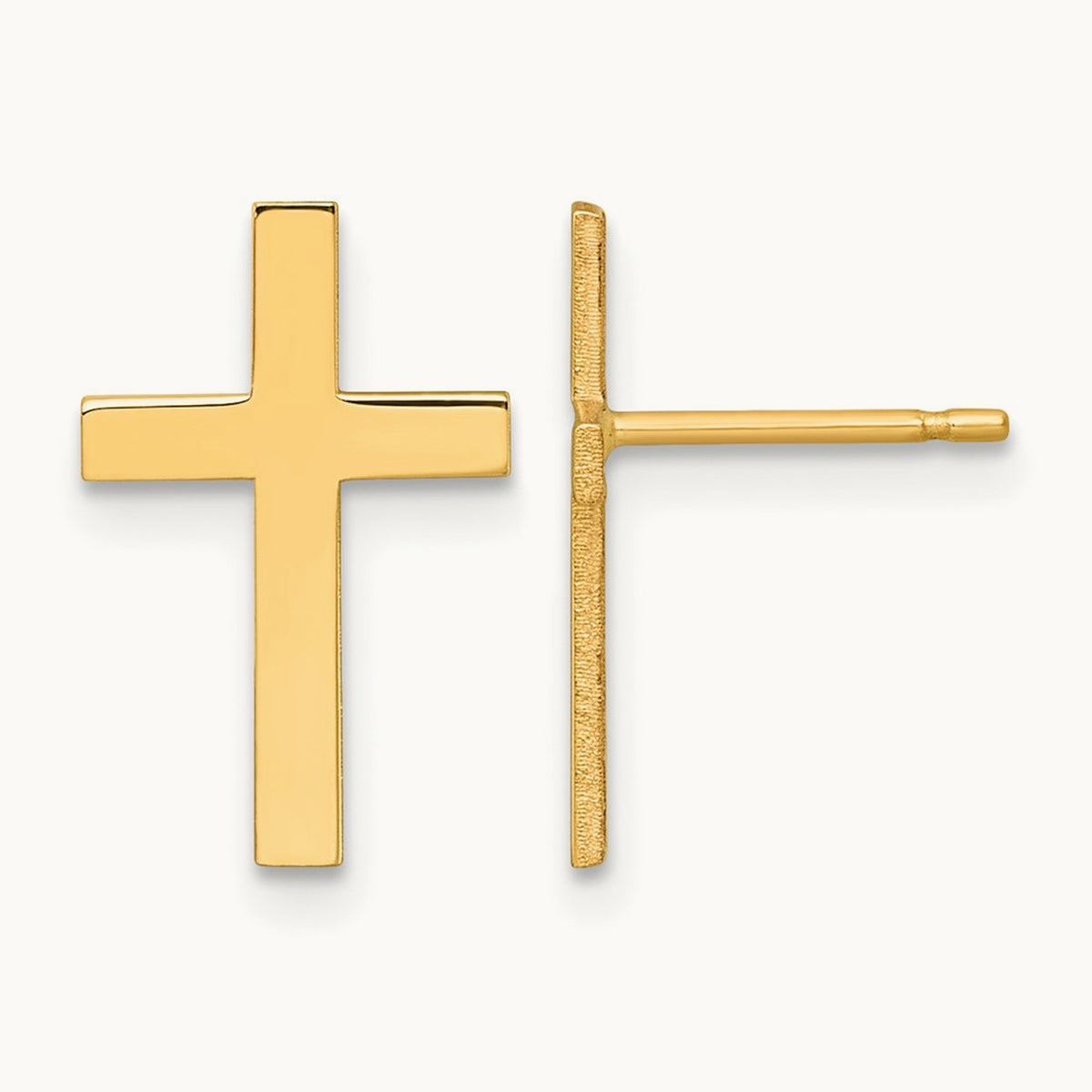 Polished Cross Earrings — 15.05mm