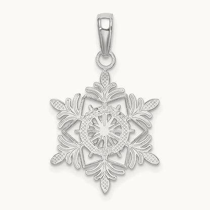 Snowflake Pendant — 14K White Gold